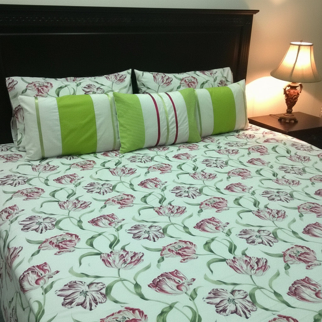 6-Pcs Designer Printed Bed Sheet Set (King)