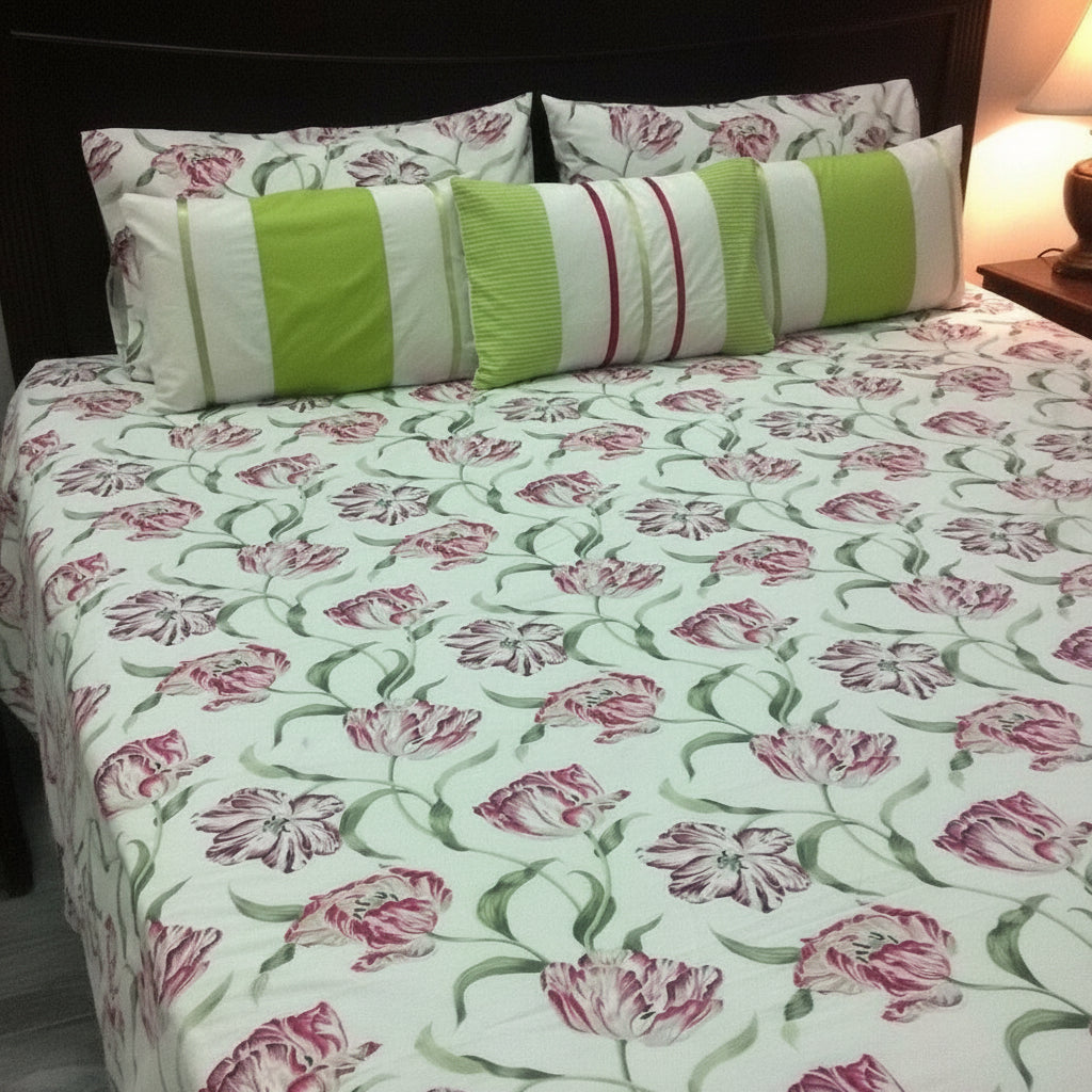 6-Pcs Designer Printed Bed Sheet Set (King)