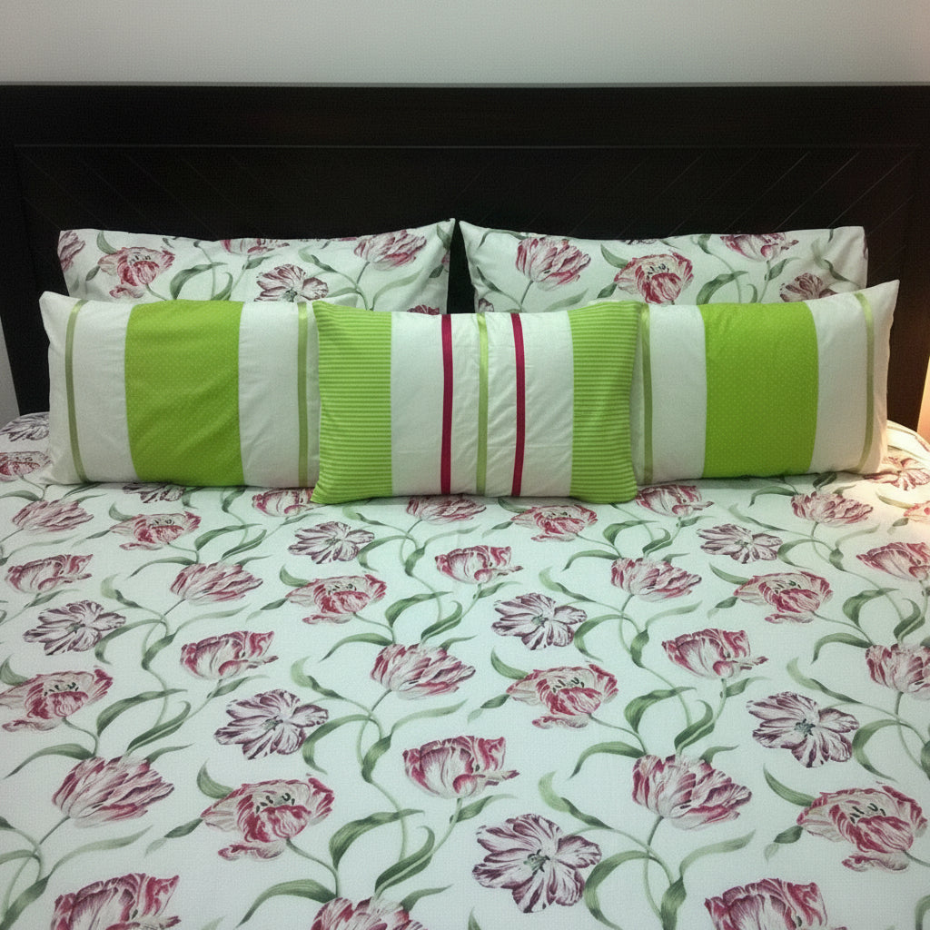 6-Pcs Designer Printed Bed Sheet Set (King)