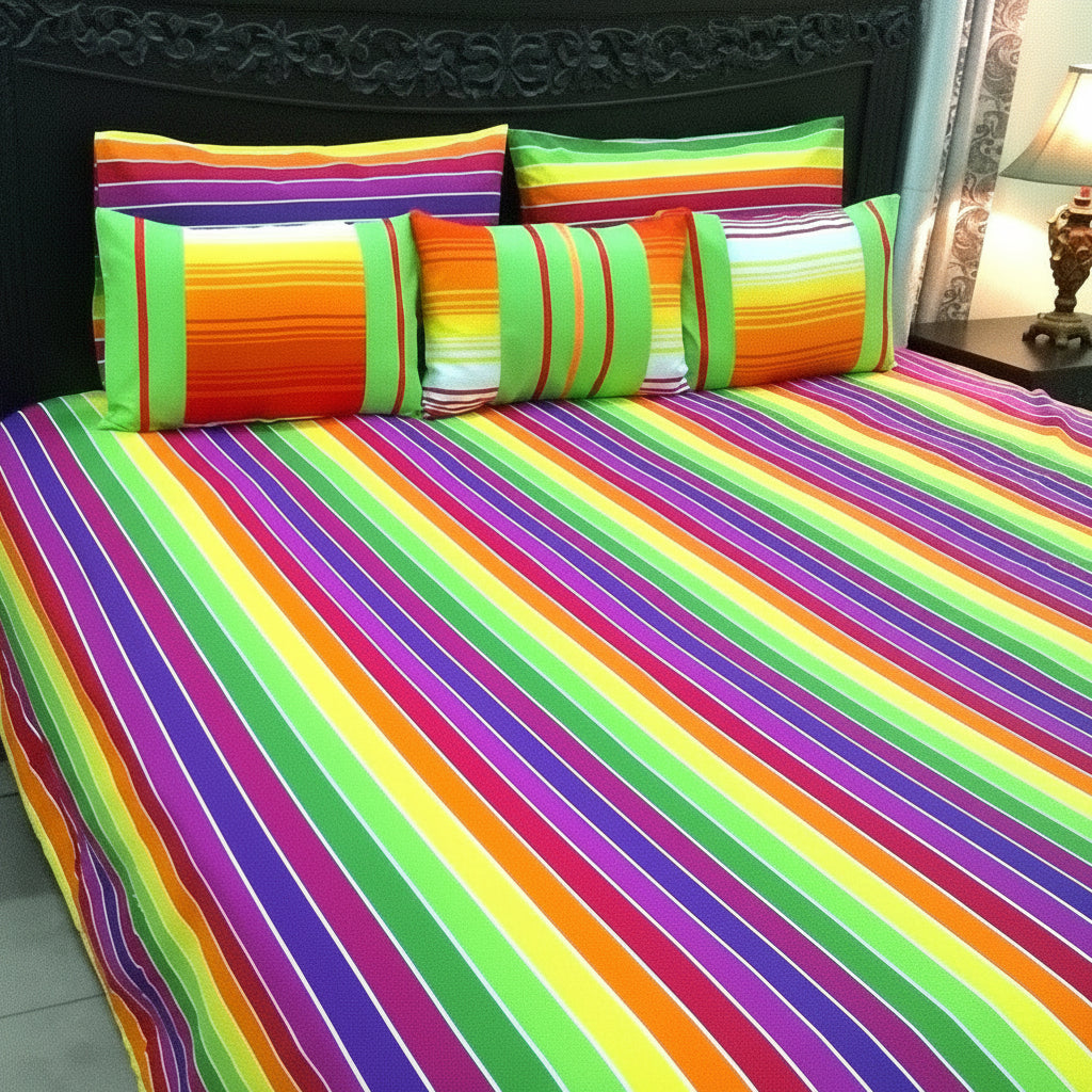 6-Pcs Designer Printed Bed Sheet Set (King)