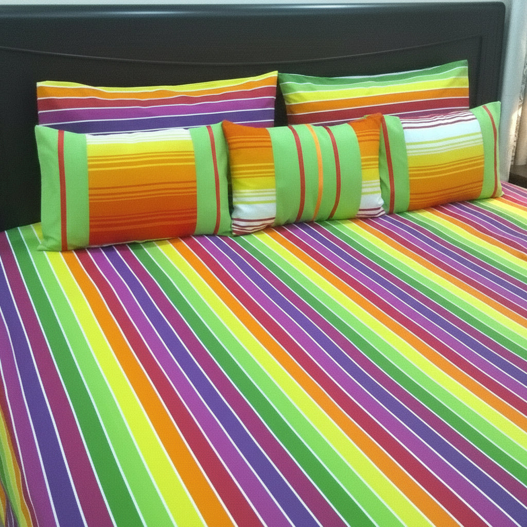 6-Pcs Designer Printed Bed Sheet Set (King)