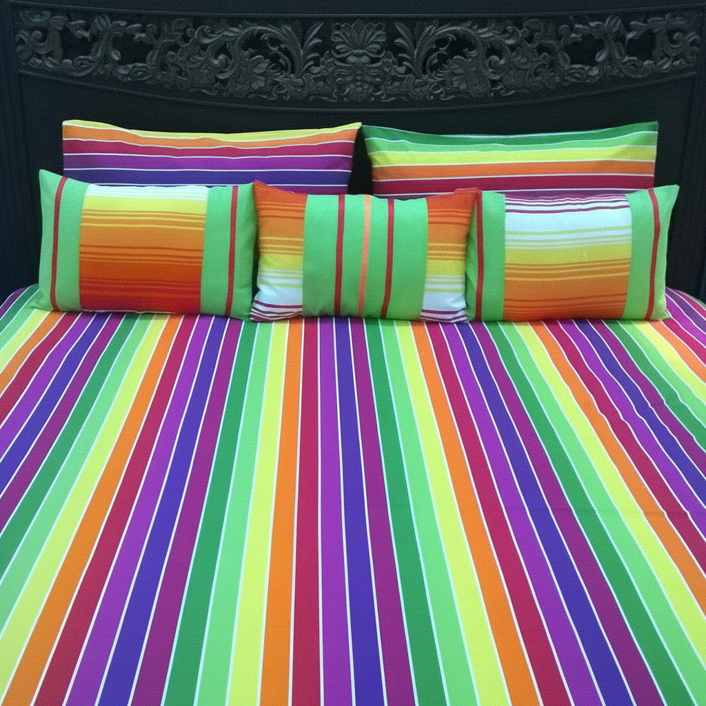 6-Pcs Designer Printed Bed Sheet Set (King)