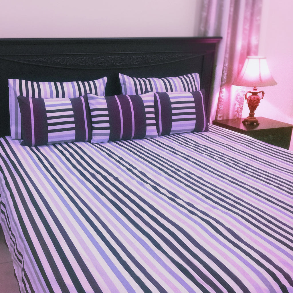 6-Pcs Designer Printed Bed Sheet Set (King)