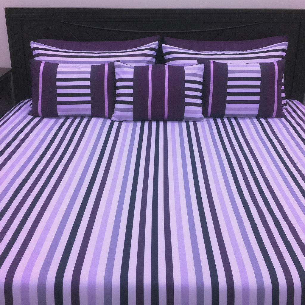 6-Pcs Designer Printed Bed Sheet Set (King)