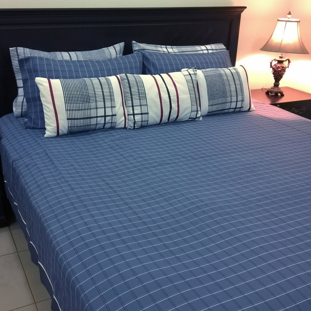 8-Pcs Designer Printed Bed Sheet Set (King)
