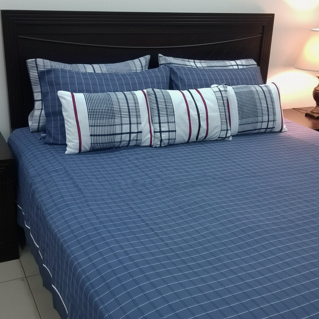 8-Pcs Designer Printed Bed Sheet Set (King)