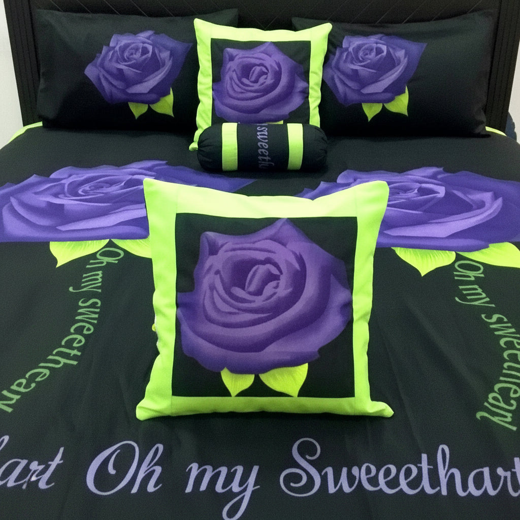 6-Pcs Designer Printed Bed Sheet Set (King)