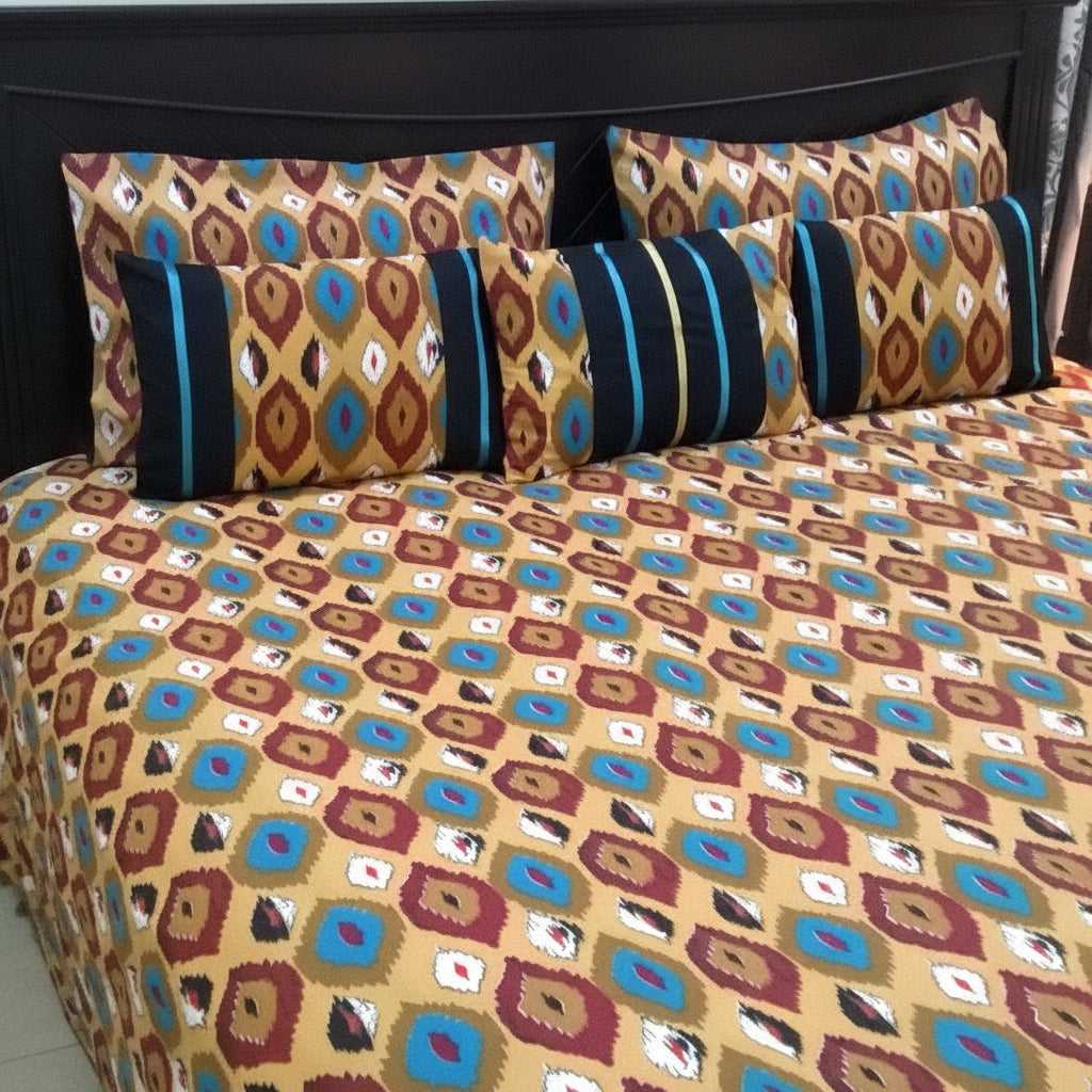 6-Pcs Designer Printed Bed Sheet Set (King)