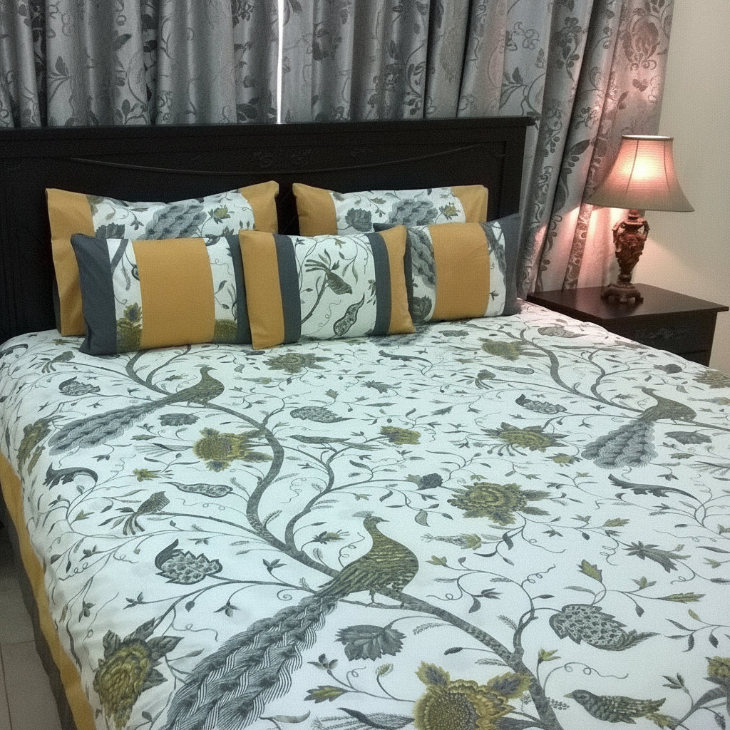6-Pcs Designer Printed Bed Sheet Set (King)