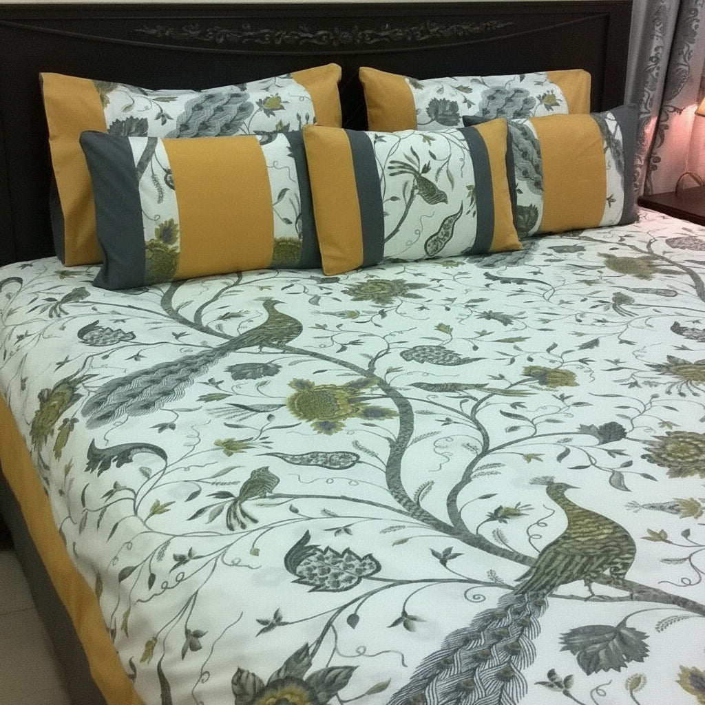 6-Pcs Designer Printed Bed Sheet Set (King)