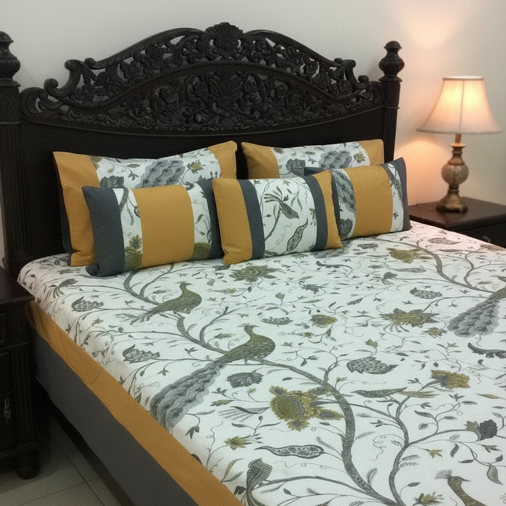 6-Pcs Designer Printed Bed Sheet Set (King)