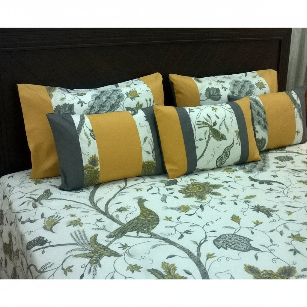 6-Pcs Designer Printed Bed Sheet Set (King)