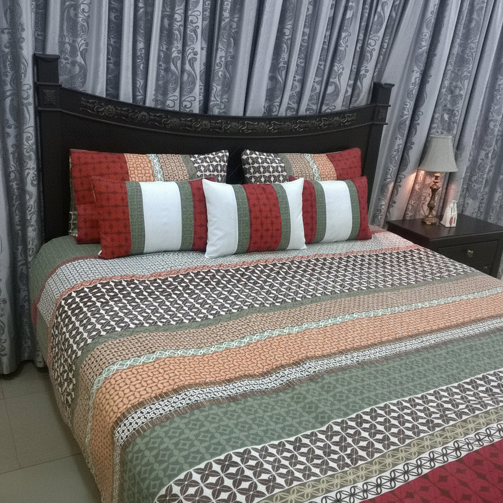 6-Pcs Designer Printed Bed Sheet Set (King)
