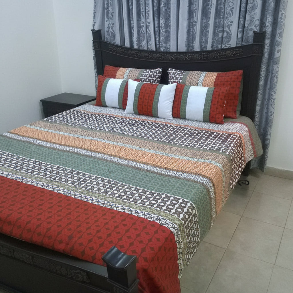 6-Pcs Designer Printed Bed Sheet Set (King)