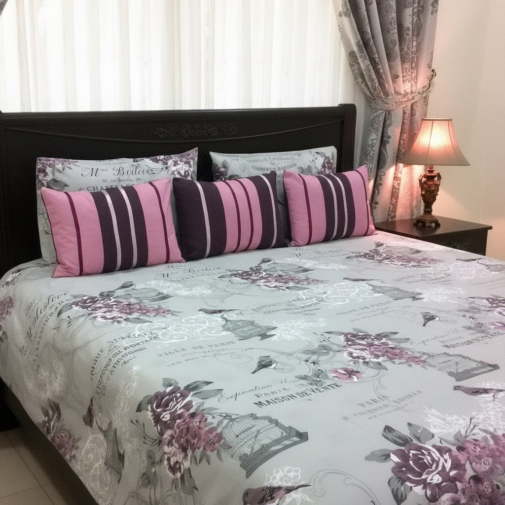 6-Pcs Designer Printed Bed Sheet Set (King)
