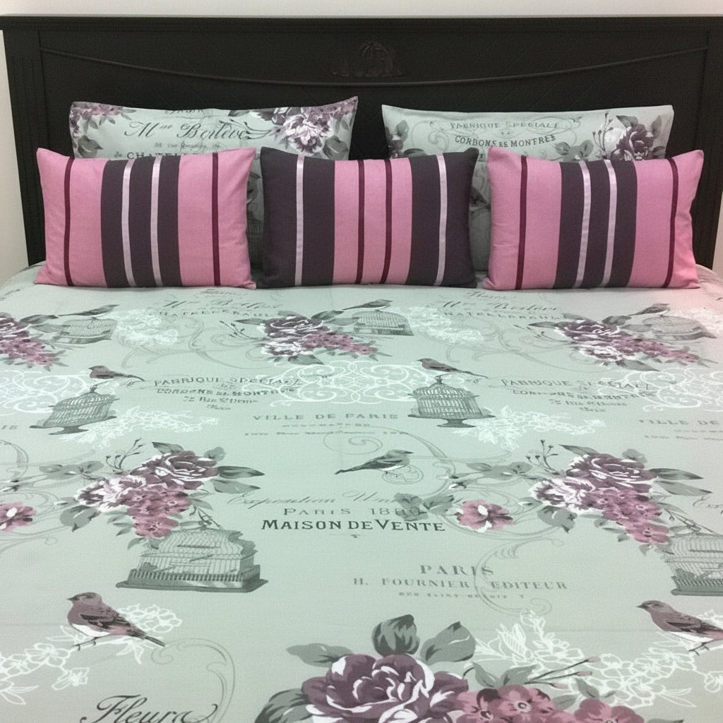 6-Pcs Designer Printed Bed Sheet Set (King)