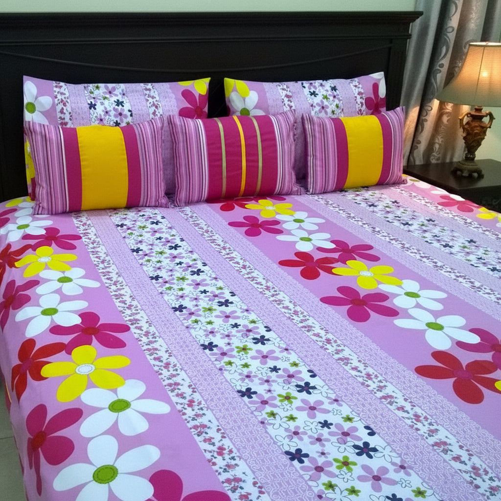 6-Pcs Designer Printed Bed Sheet Set (King)