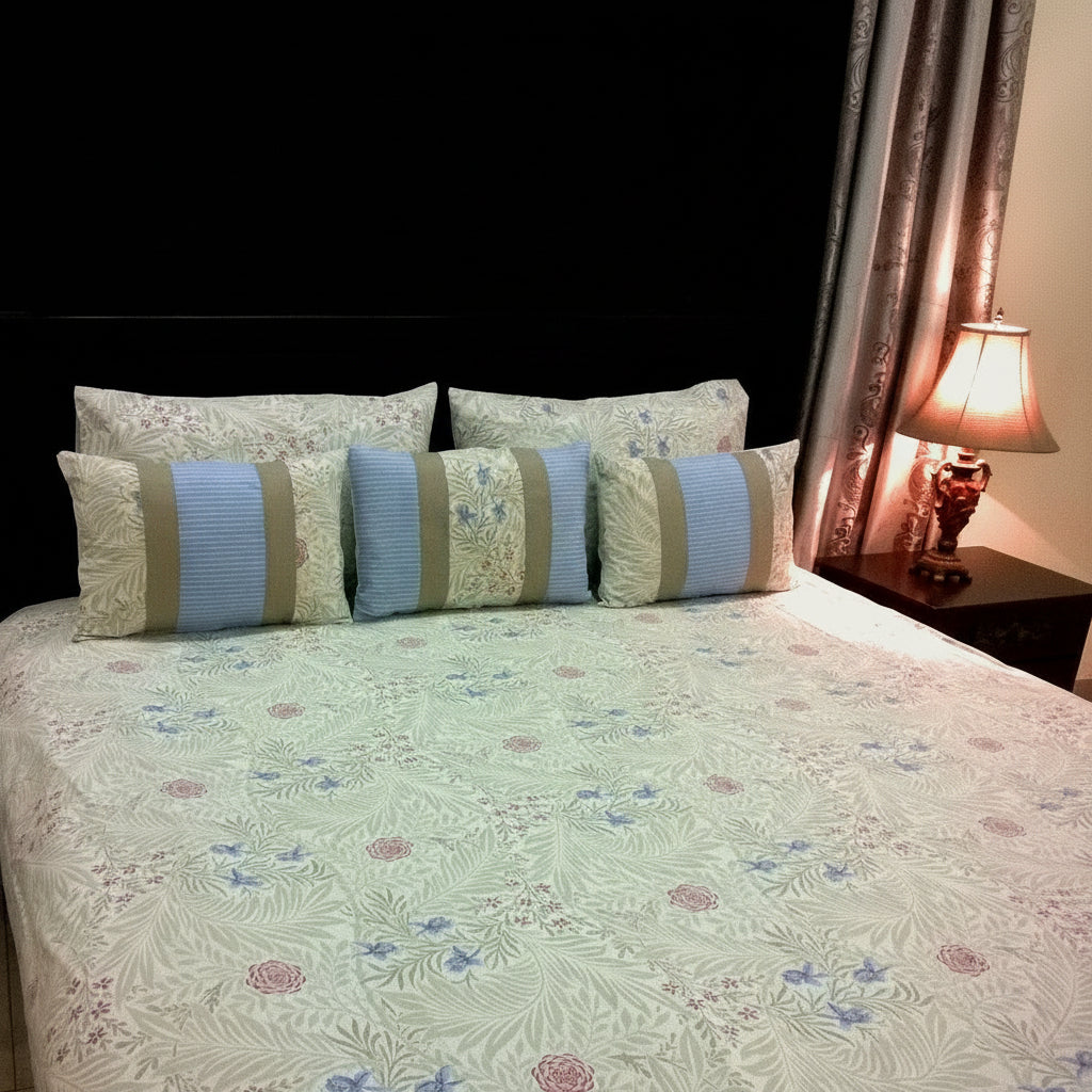 6-Pcs Designer Printed Bed Sheet Set (King)