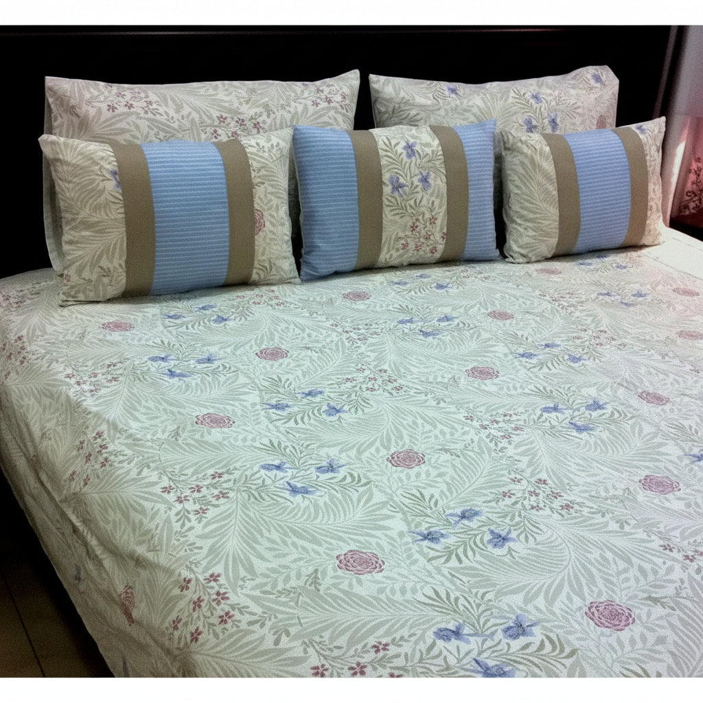 6-Pcs Designer Printed Bed Sheet Set (King)