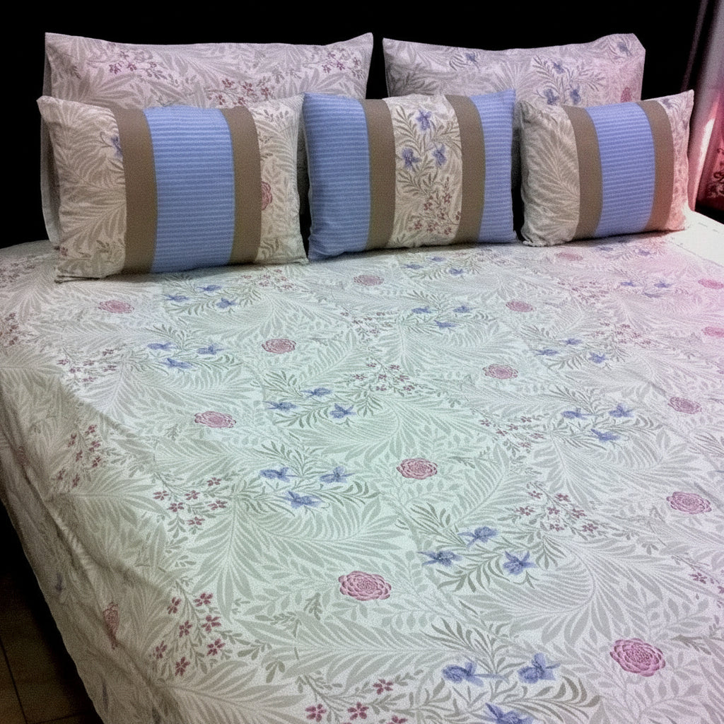 6-Pcs Designer Printed Bed Sheet Set (King)