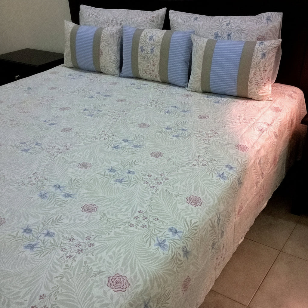 6-Pcs Designer Printed Bed Sheet Set (King)