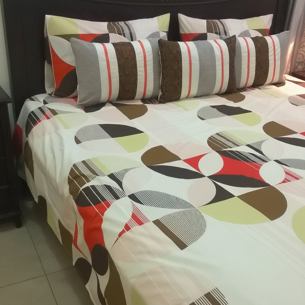 6-Pcs Designer Printed Bed Sheet Set (King)