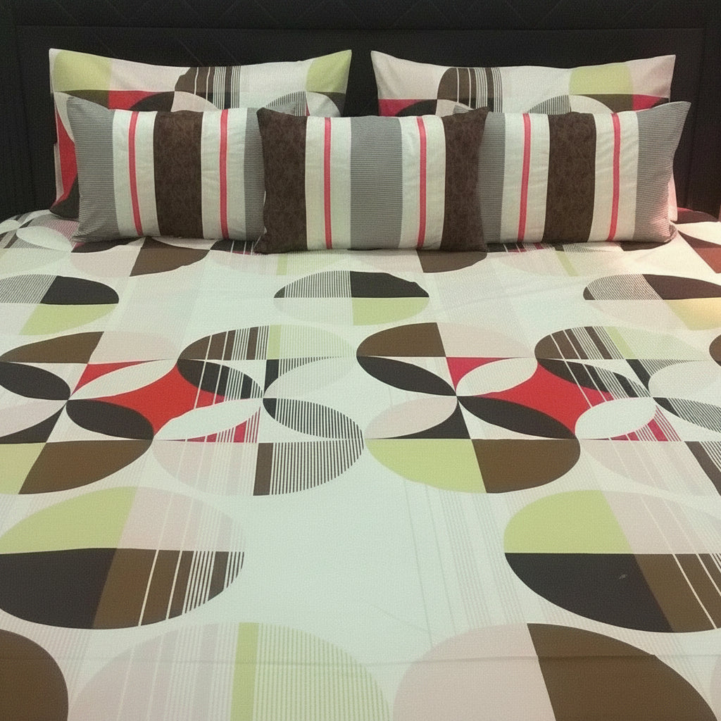 6-Pcs Designer Printed Bed Sheet Set (King)