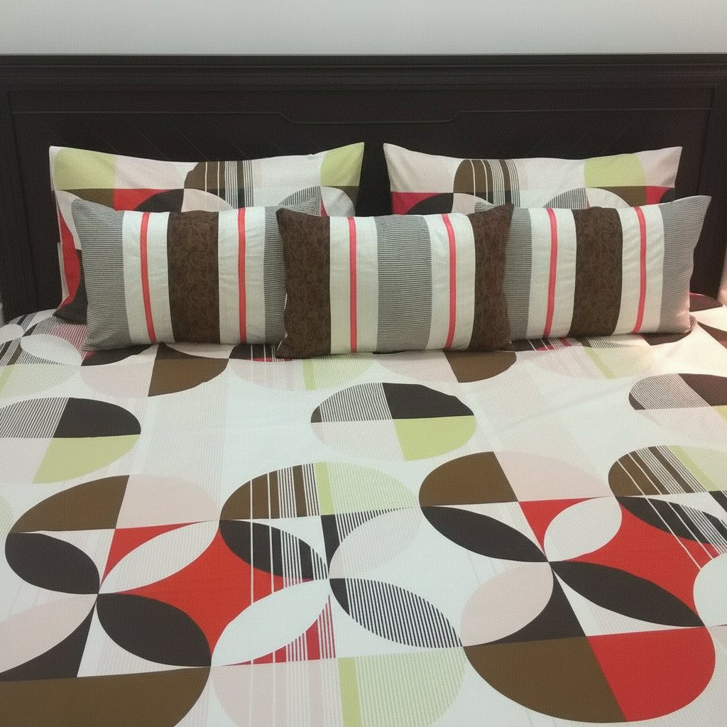 6-Pcs Designer Printed Bed Sheet Set (King)