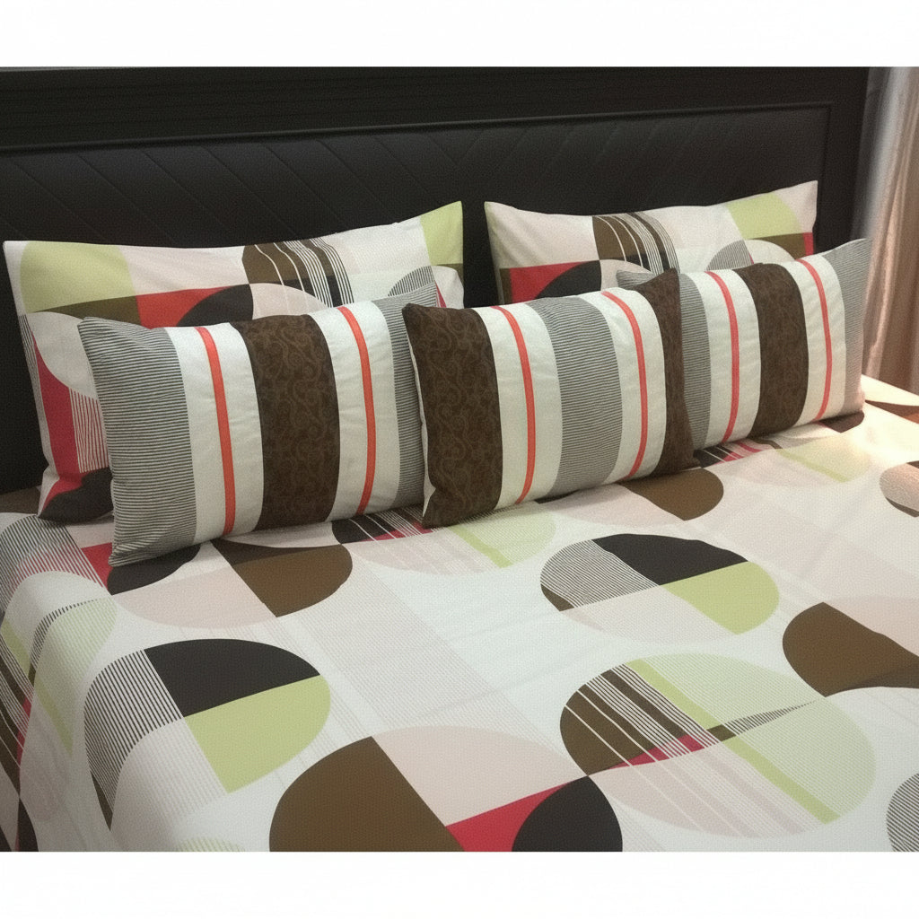 6-Pcs Designer Printed Bed Sheet Set (King)