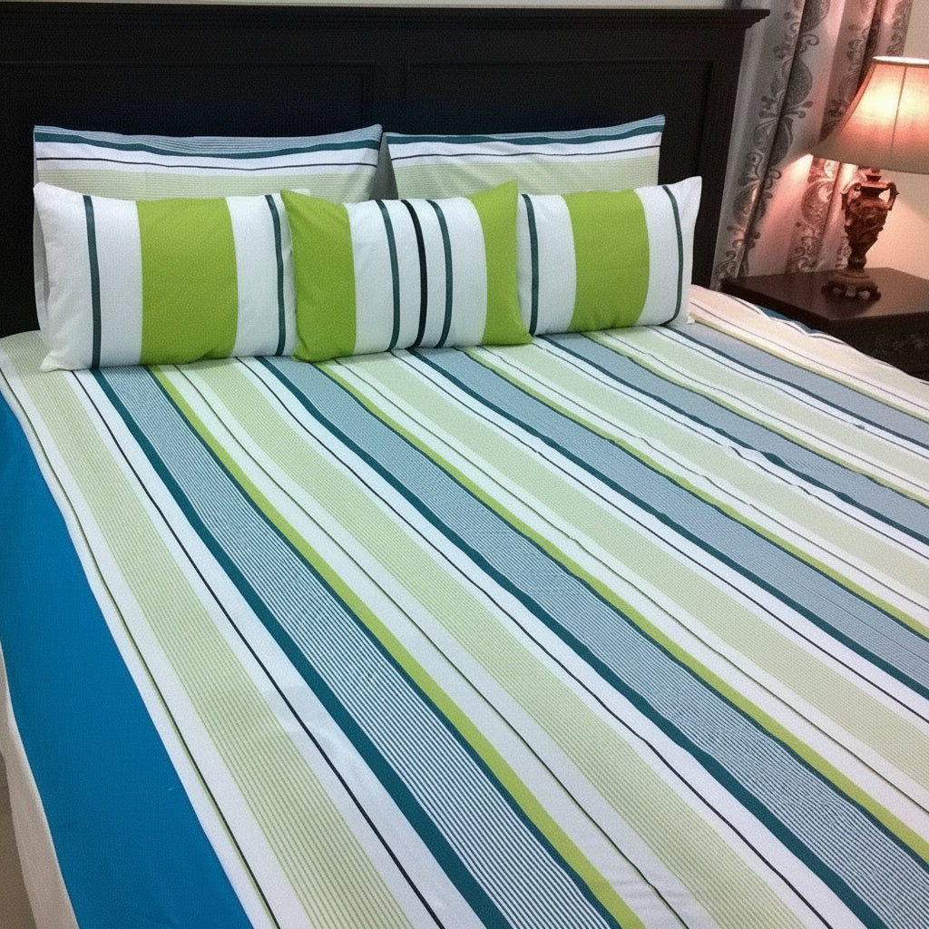6-Pcs Designer Printed Bed Sheet Set (King)
