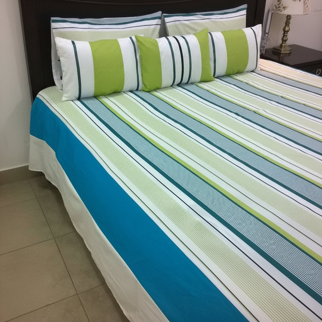 6-Pcs Designer Printed Bed Sheet Set (King)