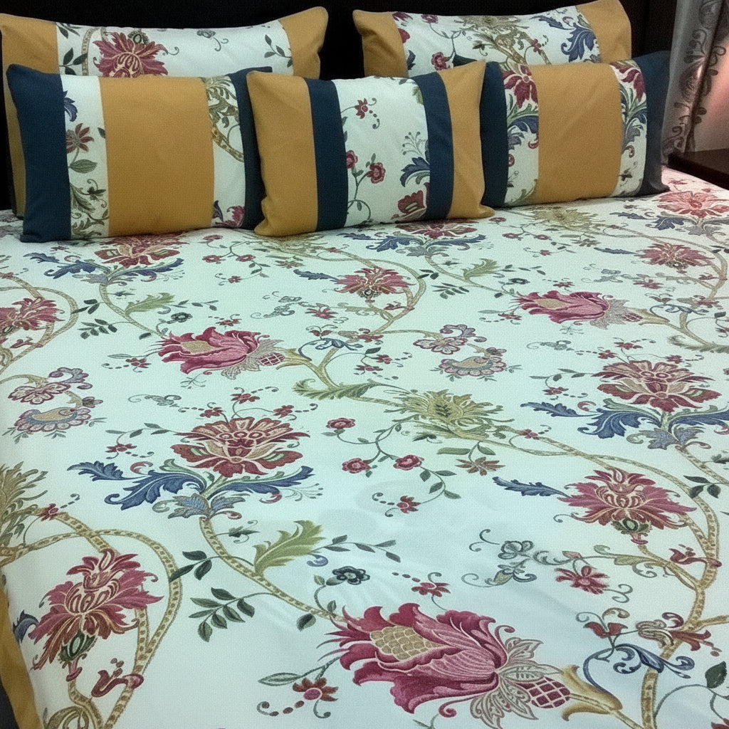 6-Pcs Designer Printed Bed Sheet Set (King)
