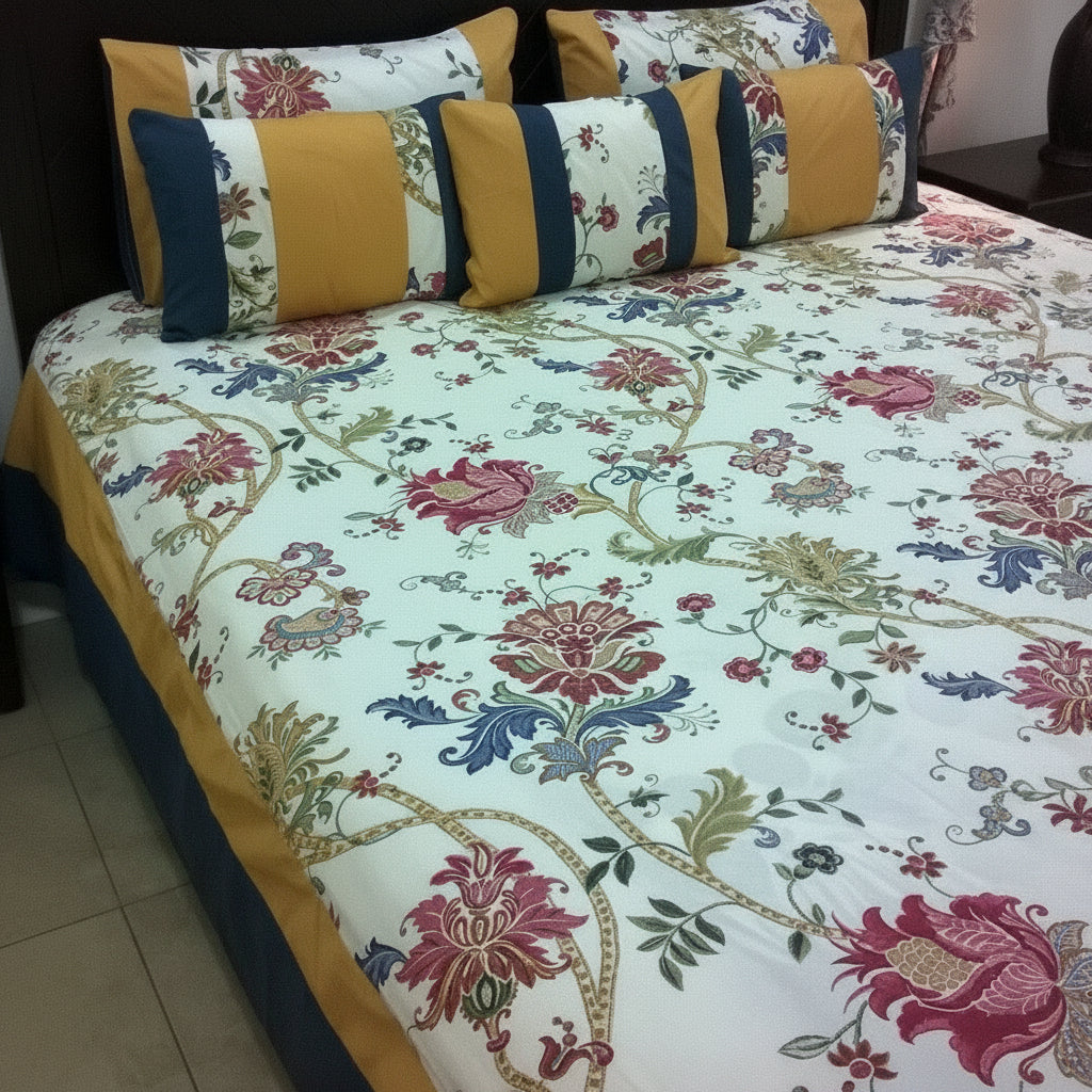 6-Pcs Designer Printed Bed Sheet Set (King)