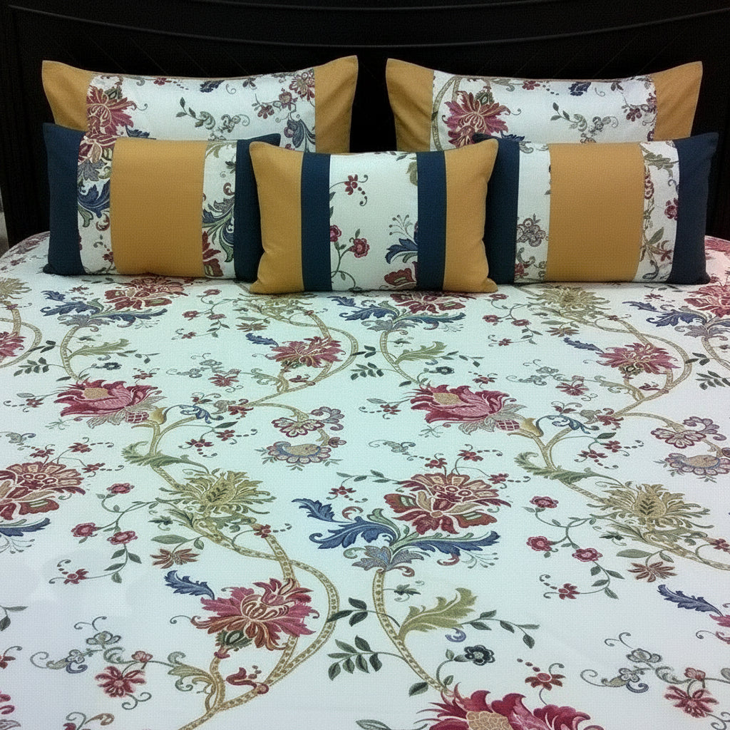 6-Pcs Designer Printed Bed Sheet Set (King)