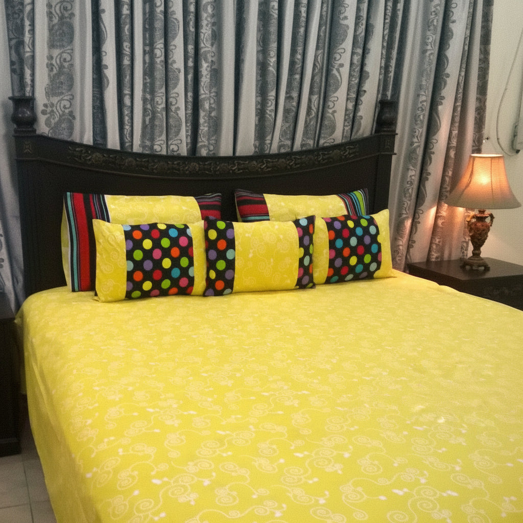 6-Pcs Designer Printed Bed Sheet Set (King)