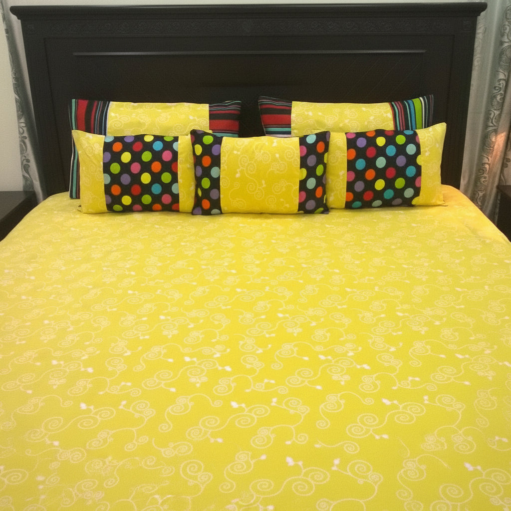 6-Pcs Designer Printed Bed Sheet Set (King)