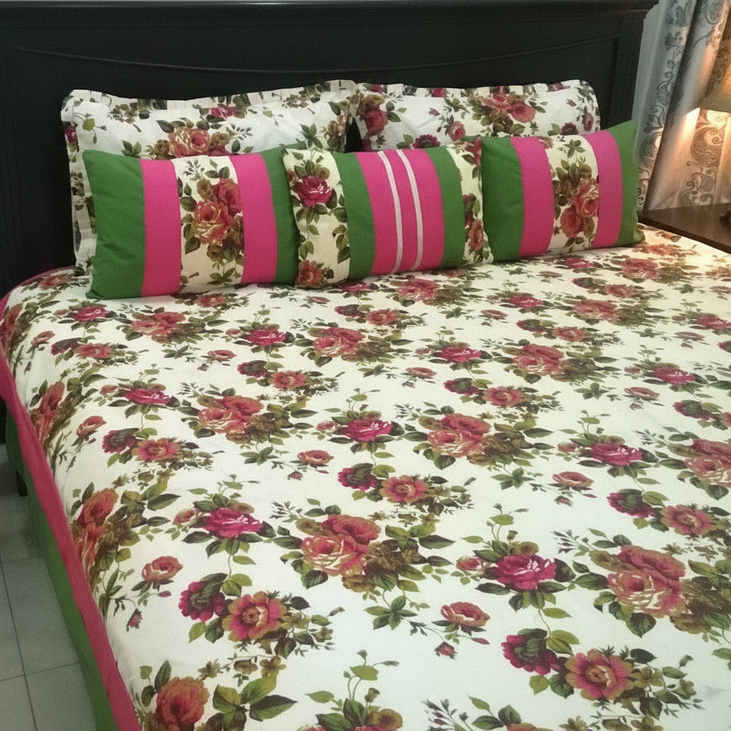 6-Pcs Designer Printed Bed Sheet Set (King)