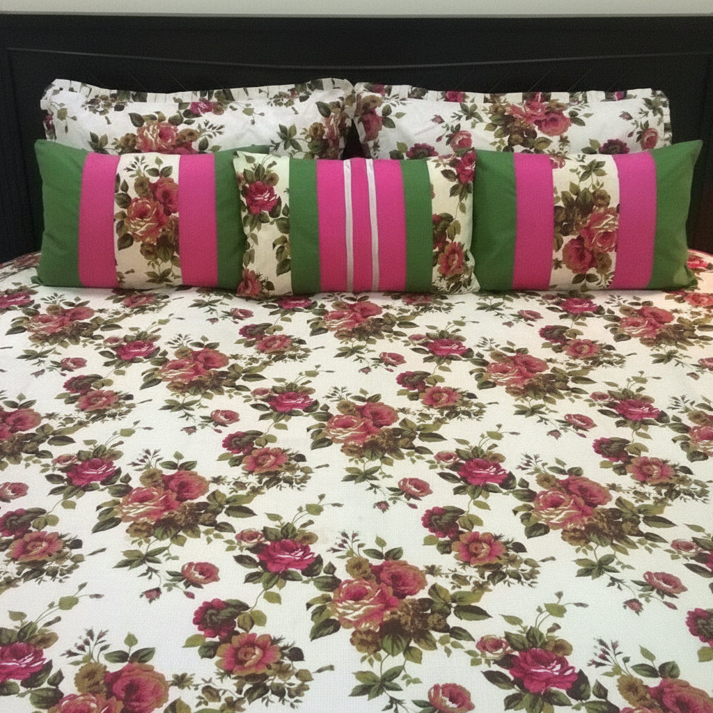 6-Pcs Designer Printed Bed Sheet Set (King)
