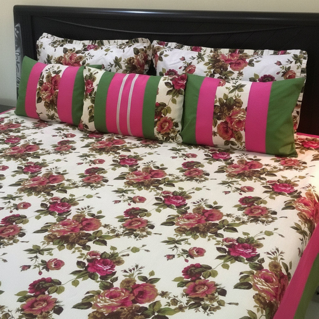 6-Pcs Designer Printed Bed Sheet Set (King)