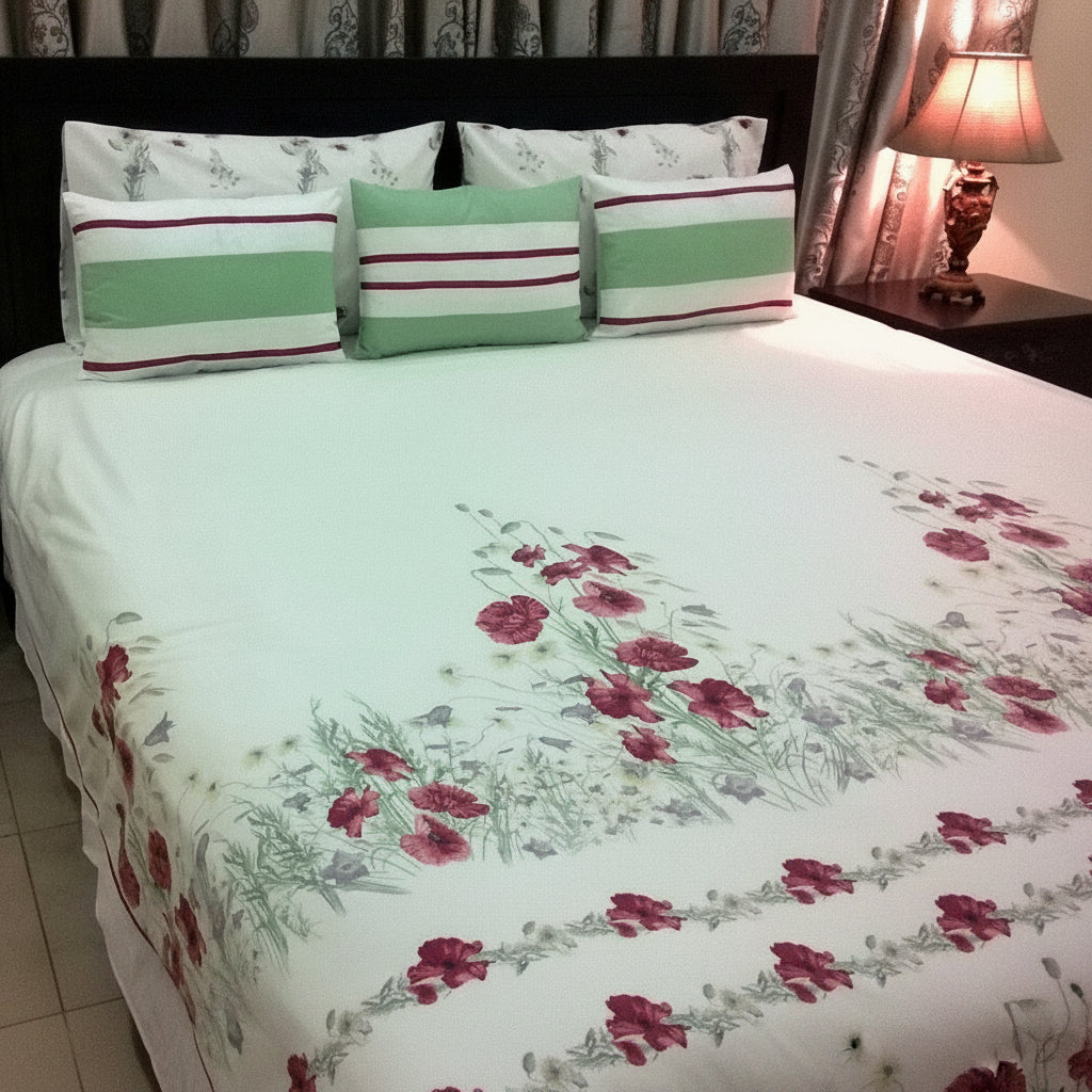 6-Pcs Designer Printed Bed Sheet Set (King)