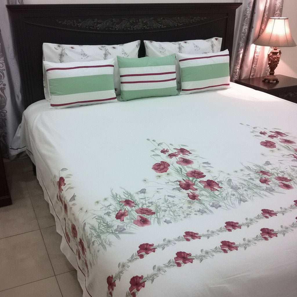 6-Pcs Designer Printed Bed Sheet Set (King)
