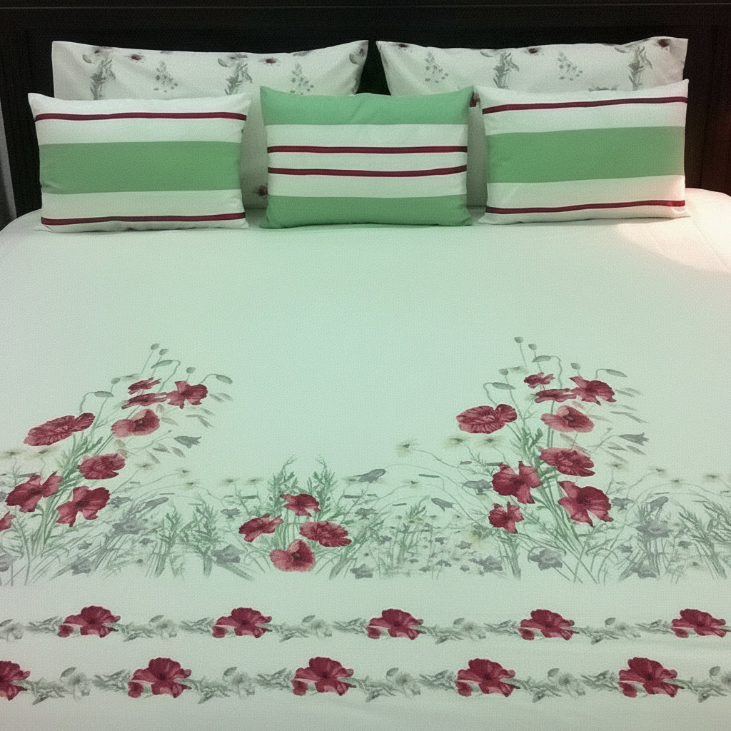 6-Pcs Designer Printed Bed Sheet Set (King)