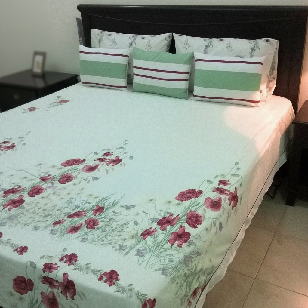 6-Pcs Designer Printed Bed Sheet Set (King)