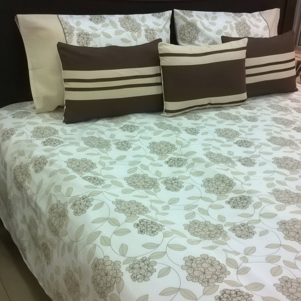 6-Pcs Designer Printed Bed Sheet Set (King)