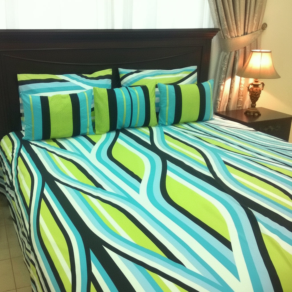 6-Pcs Designer Printed Bed Sheet Set (King)
