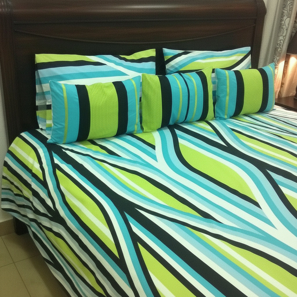 6-Pcs Designer Printed Bed Sheet Set (King)