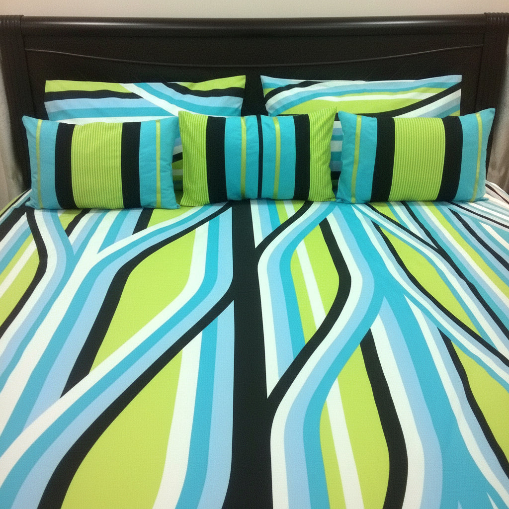 6-Pcs Designer Printed Bed Sheet Set (King)