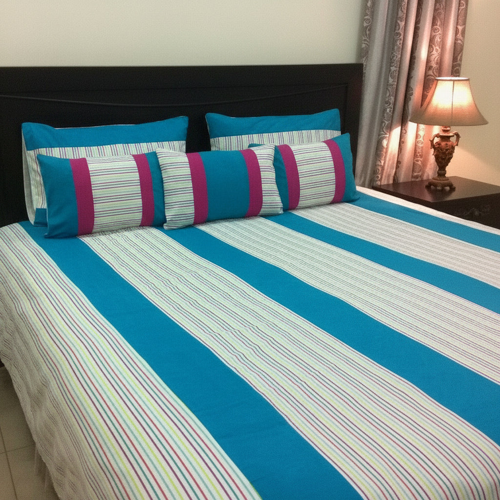 6-Pcs Designer Printed Bed Sheet Set (King)