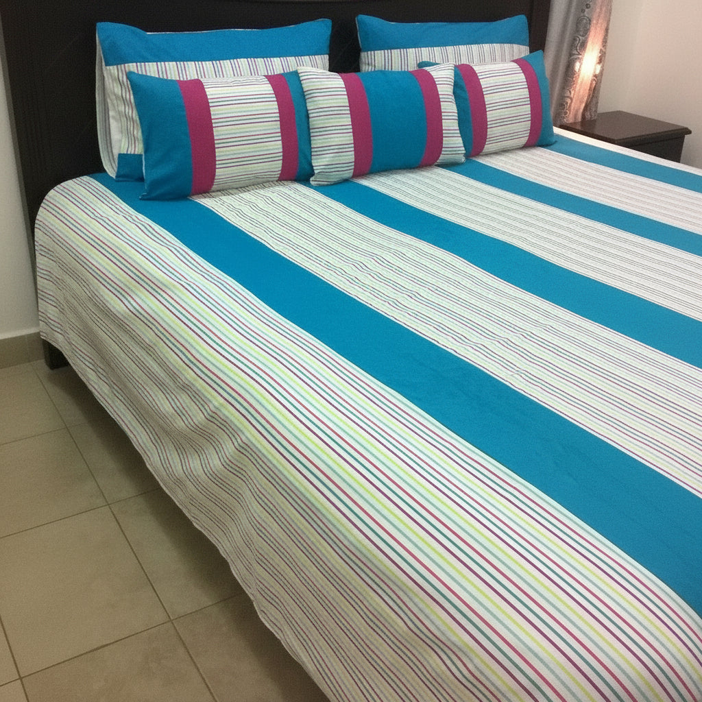 6-Pcs Designer Printed Bed Sheet Set (King)