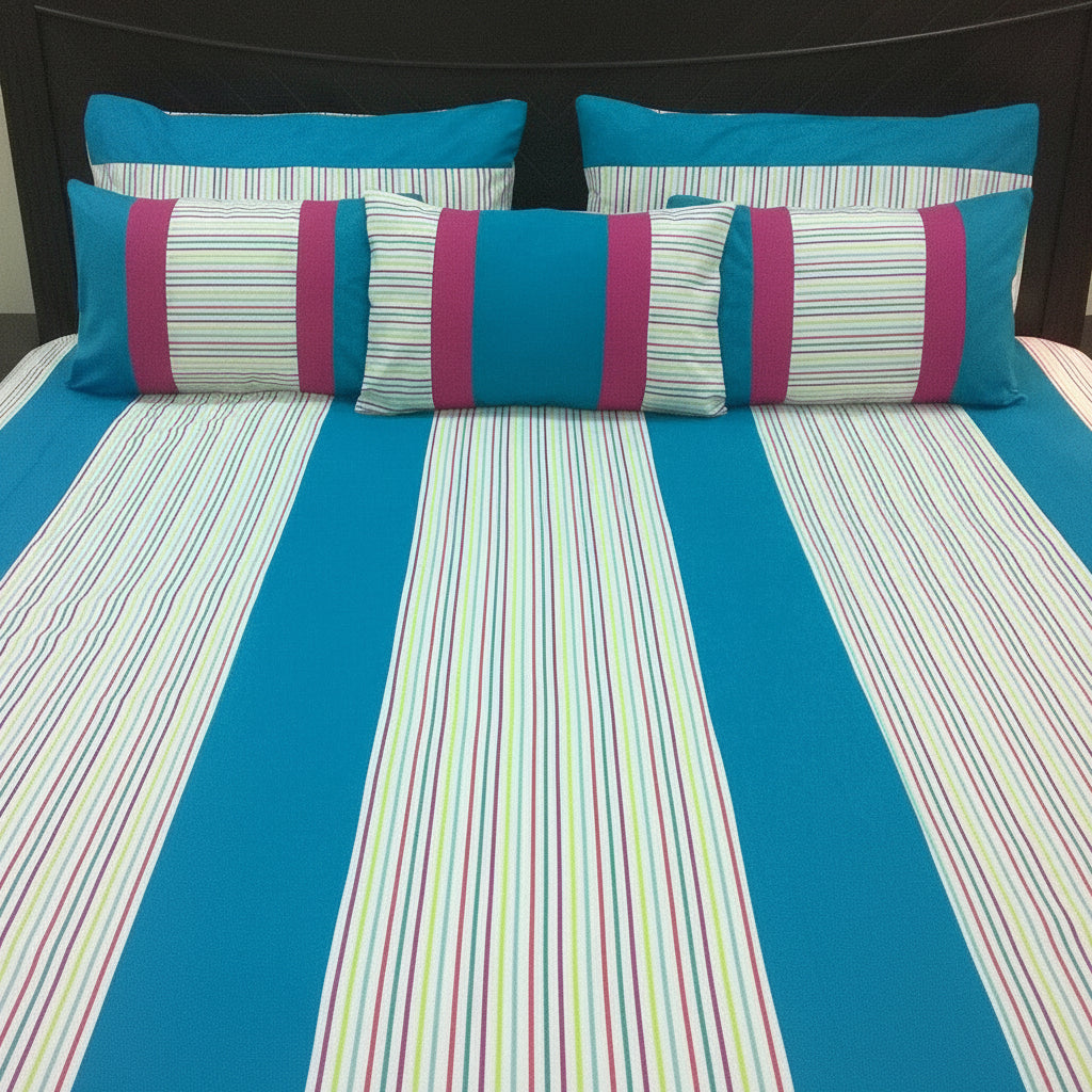 6-Pcs Designer Printed Bed Sheet Set (King)